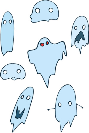 Illustrationn of cartoon ghostsのイラスト素材