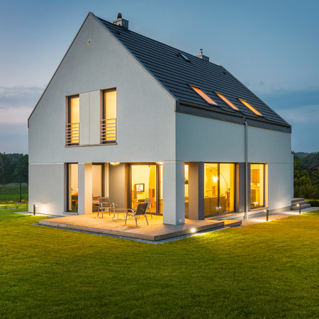 Beautiful house with wide backyard and decorative outdoor and indoor lighting Beautiful house with wide backyard and decorative outdoor and indoor lighting