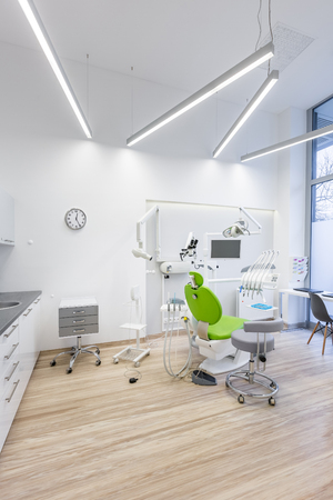 Modern dental office interior with specialized stomatological equipmentの写真素材