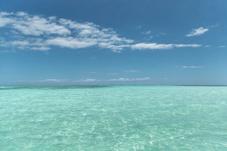 Paradise turquoise and calm Indian Ocean, near Zanzibar islandの写真素材