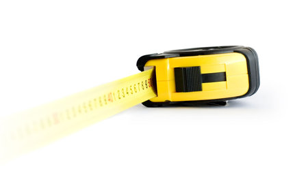 Yellow steel roulette on white background