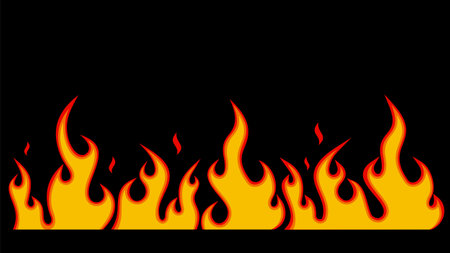 Red burning flame pattern. Vector.のイラスト素材