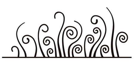 vector silhouette of grass on white backgroundのイラスト素材