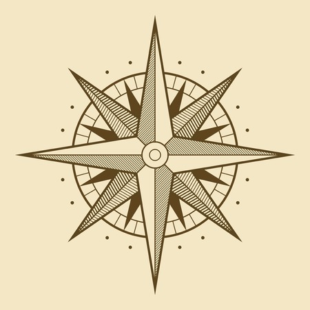 Vector oldstyle wind rose compassのイラスト素材