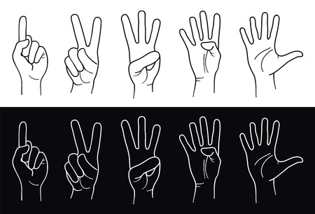 Counting Hands from one to five. Vectorのイラスト素材