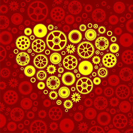 Heart silhouette on the wheel backgroundのイラスト素材