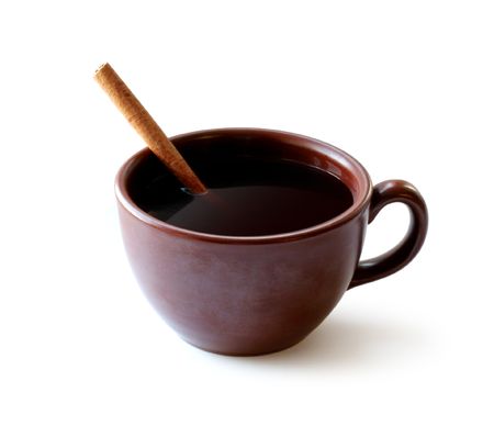 Cup of coffee with cinnamonの写真素材