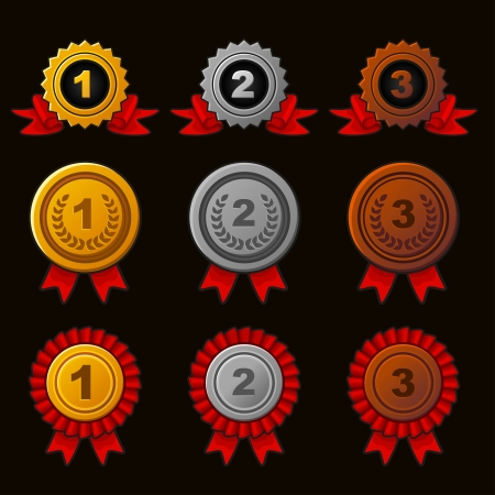 Medals and gifts icons setのイラスト素材