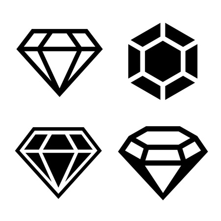 Diamond icons set. Easy clear shape.の写真素材