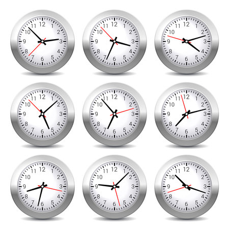 Wall Clock Set on White Background.