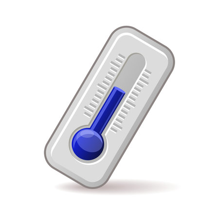 Thermometers Icon With Blue Level.