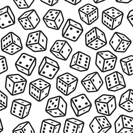 Gambling Dices Seamless Pattern on White Background.の写真素材