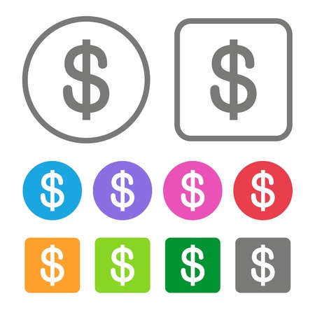 Flat Design Money Icon Color Set.の写真素材