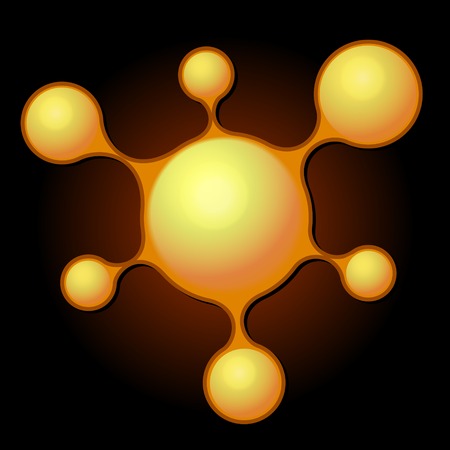 Abstract Splatter Orange Blot on Dark Backgroundのイラスト素材