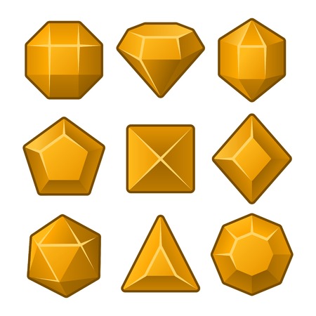 Set of Orange Gems for Match3 Games. Vector illustrationのイラスト素材