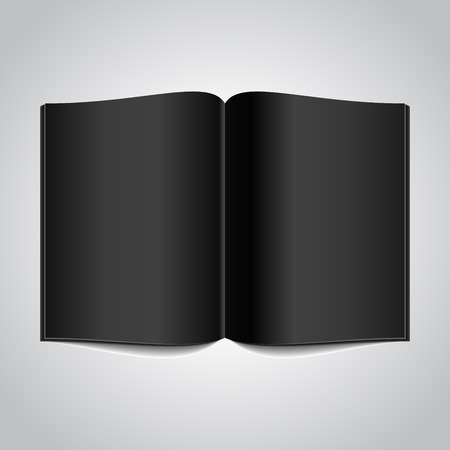 Open Book with Black Glossy Pages  Vector Illustration のイラスト素材