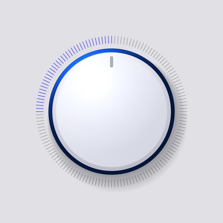Volume Control Dial White Button Vector illustrationのイラスト素材