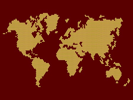World Map Dotted on Dark Background  Vector illustrationのイラスト素材