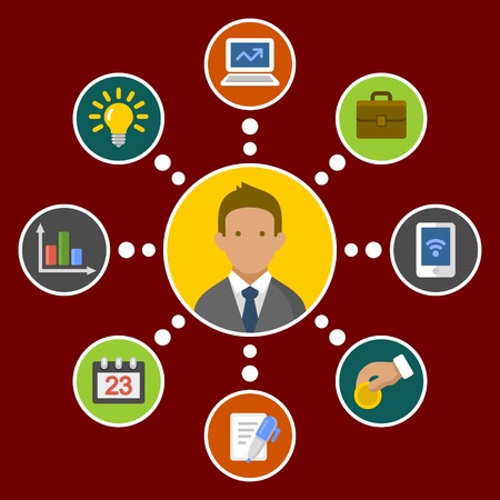 Business Concept Infographic Design Elements in Flat Style  Vector illustrationのイラスト素材