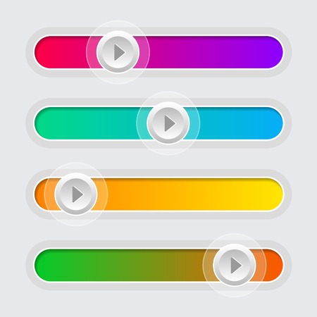 UI Color Volume Control Sliders Set  Vector Illustration のイラスト素材