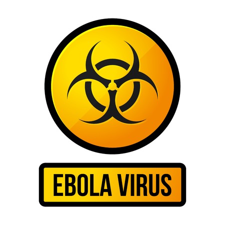 Ebola Yellow Danger Sign on White Backgroundのイラスト素材