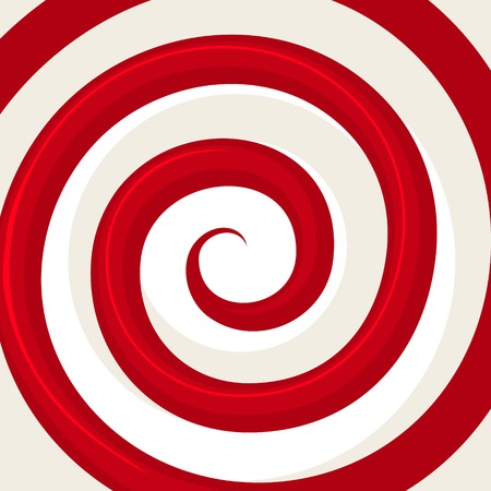 Red Hypnosis Spiral Pattern. Optical illusion. Vector illustrationのイラスト素材