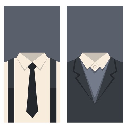 Business Card with Suits and Ties Design. Vector illustrationのイラスト素材