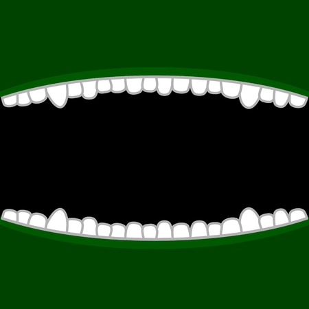 Vampire Mouth with Teeth. Halloween Background. Vector illustrationのイラスト素材