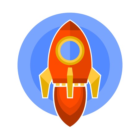 Rocket Icon in Flat Style. Vector illustrationのイラスト素材