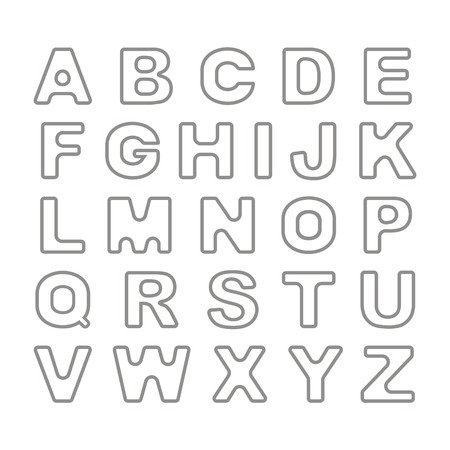 Outline  Bold Vintage Retro Font. Vector Illustrationのイラスト素材