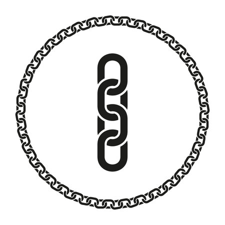 Chain Seamless Line and Closed in a Circle Template. Vector illustration