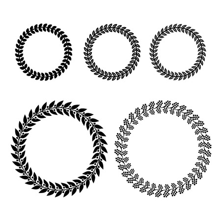 Laurel Wreaths Set on White Background. Vector illustrationのイラスト素材