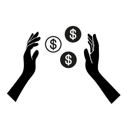 Money in Hand Icon on White Background. Vectorのイラスト素材