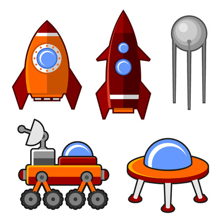 Spaceships Icons Setのイラスト素材