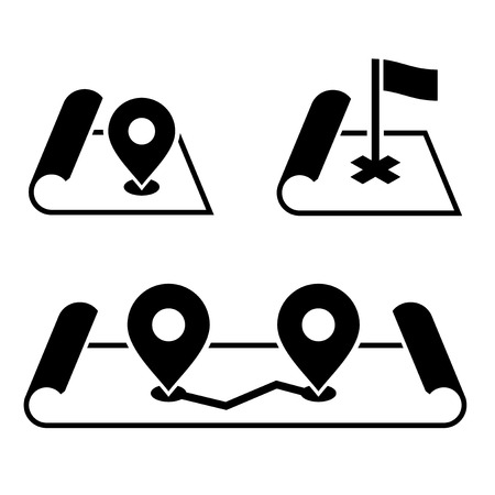 Navigation Pin on Map Icons Set. のイラスト素材