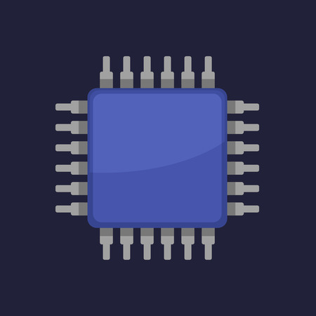 CPU Icon on Dark Background. Vector illustrationのイラスト素材