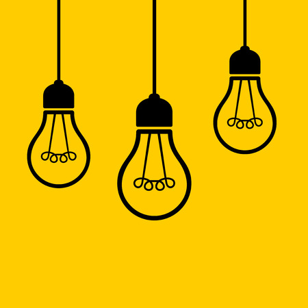 Light Bulbs Hanging from the Ceiling. Vector Illustrationのイラスト素材