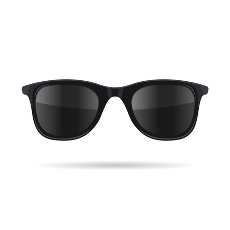 Sunglasses with Black Glasses on White Background. Vector illustrationのイラスト素材