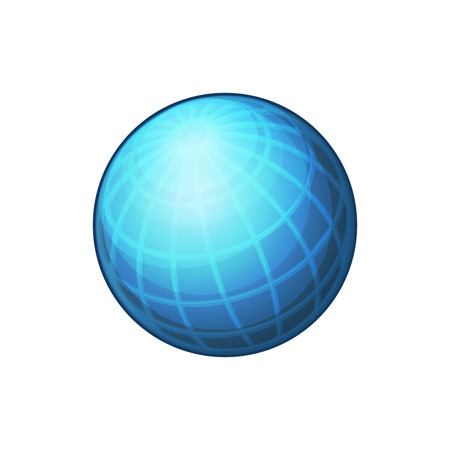 Blue Globe Network Icon on White Background. Vector illustrationのイラスト素材
