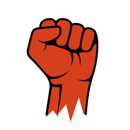 Raised Fist Icon. Hand Protest Strike Fight. Vector illustrationのイラスト素材