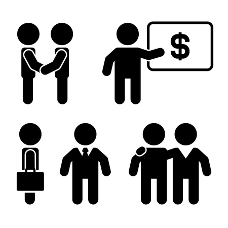 Business Coaching and Mentoring Icons Set. Vector illustrationのイラスト素材
