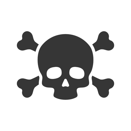 Skull and Crossbones Icon on White Background. Vector illustrationのイラスト素材