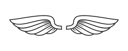 White Angel Wings Icon on White Background. Vector illustrationのイラスト素材