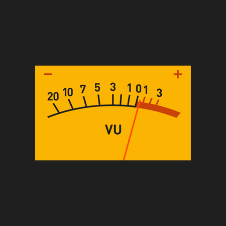 Analog Volume Unit Meter Measuring Device. Vector illustrationのイラスト素材