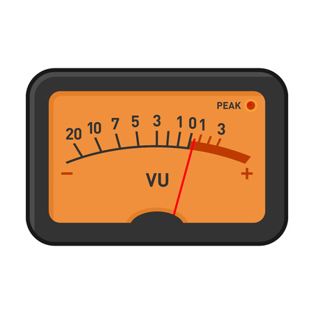 Analog Volume Unit Meter Measuring Device. Vector illustrationのイラスト素材