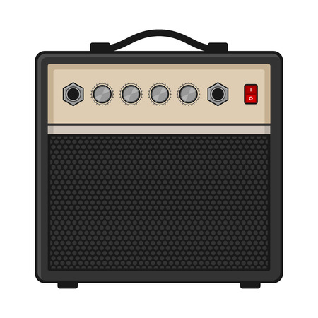 Electric Guitar Amplifier on White Background. Vector illustrationのイラスト素材