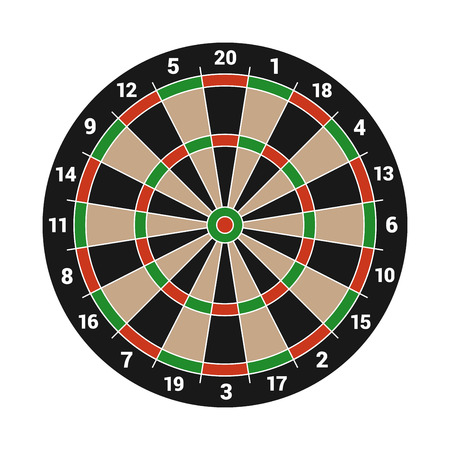 Dartboard Isolated on White Background. Vector illustrationのイラスト素材