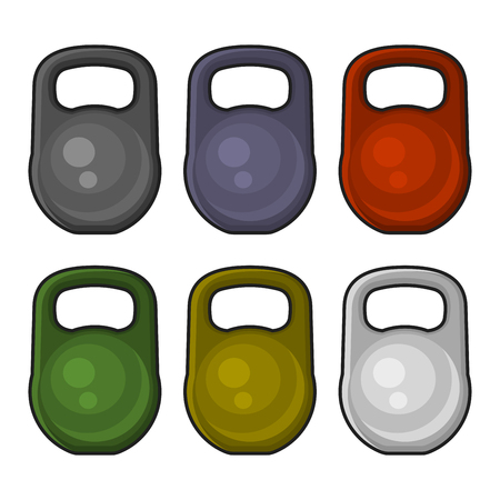 Color Weight Kilogram Icon Set. Vector illustrationのイラスト素材