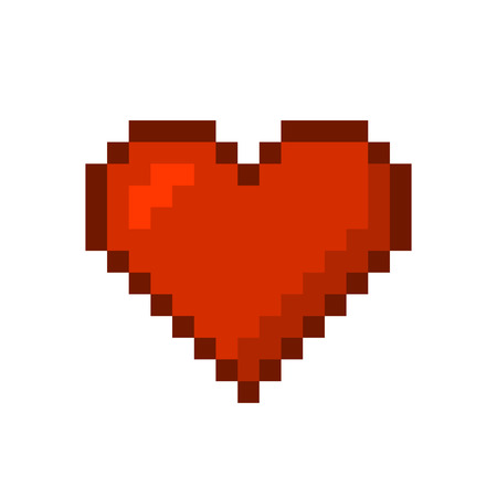 Heart. Pixel Art Style. Vectorのイラスト素材
