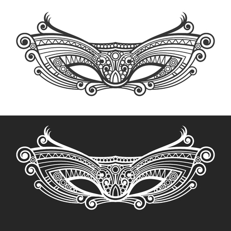 Carnaval Mardi Gras Mask Set. Vectorのイラスト素材